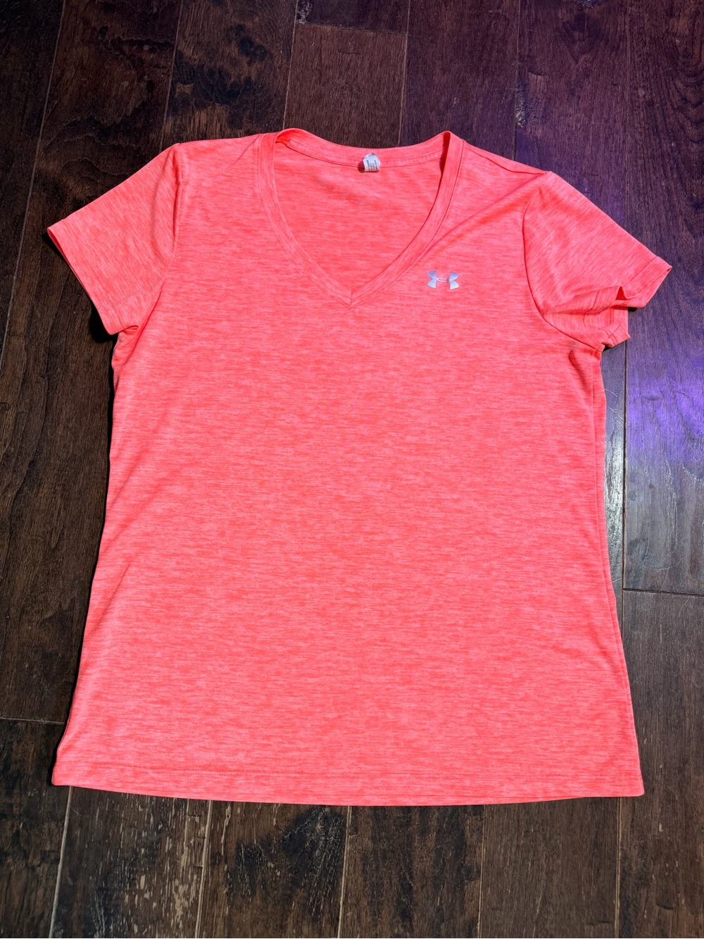 Under Armour Women's Coral Pink V-Neck Short Sleeve Tee